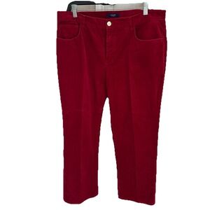 Chaps By RL Women's Red Corduroy Pants  14 Straight Leg Mid Rise Vintage Y2K EUC